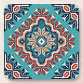 先住民アメリカン・インディアンナバホ・モザイク・パターン コースター (正面)
