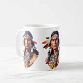 先住民アメリカン・インディアン・マン コーヒーマグカップ (正面左)