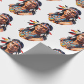 先住民アメリカン・インディアン・マン ラッピングペーパー (角)