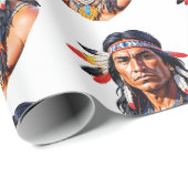 先住民アメリカン・インディアン・マン ラッピングペーパー (ロールコーナー)