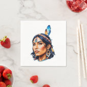 先住民アメリカン・インディアン・レディ スタンダードカクテルナプキン (インサイチュ)