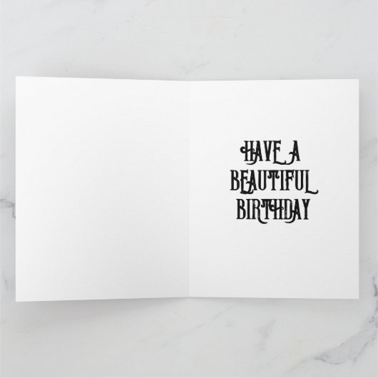 先住民アメリカン・インド人女性誕生日挨拶 カード (内部)