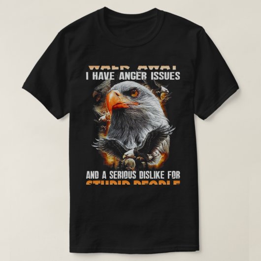 先住民アメリカン・イーグル・ウォークアウェイ怒りの問題がある Tシャツ (デザイン正面)
