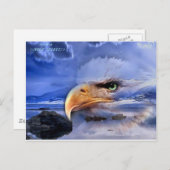 先住民アメリカン/ウルフスピリットアート ポストカード (正面/裏面)