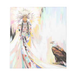 先住民アメリカン・ウーマン・アンド・イーグル ノートパッド