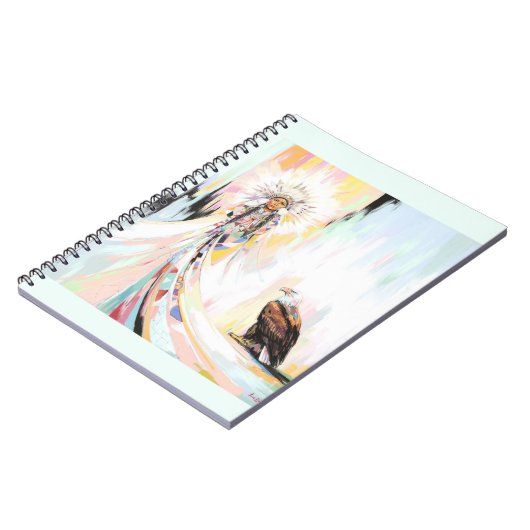 先住民アメリカン・ウーマン・アンド・イーグル ノートブック (左側)