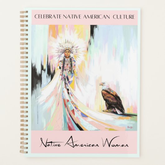 先住民アメリカン・ウーマン・アンド・イーグル プランナー手帳 (正面)