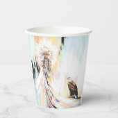 先住民アメリカン・ウーマン・アンド・イーグル 紙コップ (正面)