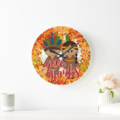 先住民アメリカン・カップル与え感謝してい-  ラージ壁時計 (ホーム)
