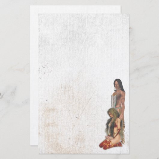 先住民アメリカン・カップル文房具 便箋 (正面/裏面)