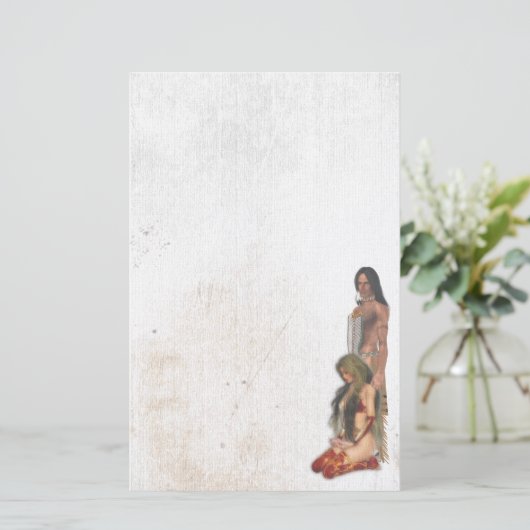 先住民アメリカン・カップル文房具 便箋 (スタンド正面)