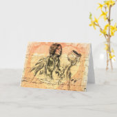 先住民アメリカン・グリーティング・カード。ハリソン・フィッシャー カード (黄色い花)