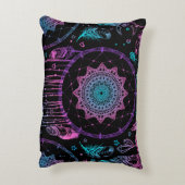 先住民アメリカン・ドリームキャッチャーのムーンパターン アクセントクッション (裏面(縦))