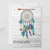 先住民アメリカン・ドリームキャッチャー誕生日パーティー 招待状 (正面)