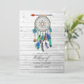 先住民アメリカン・ドリームキャッチャー・ボヘミ結婚アン 招待状 (スタンド正面)