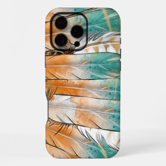 先住民アメリカン・フェザーiPhoneケース iPhoneケース (裏面)
