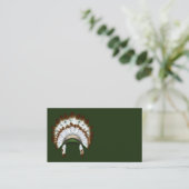 先住民アメリカン・ヘアドレ・ビジネス・カード 名刺 (スタンド正面)