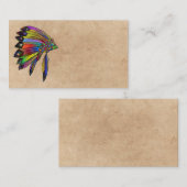 先住民アメリカン・ヘアドレ・ビジネス・カード 名刺 (正面/裏面)