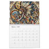 先住民アメリカン・マン カレンダー (2月 2027)