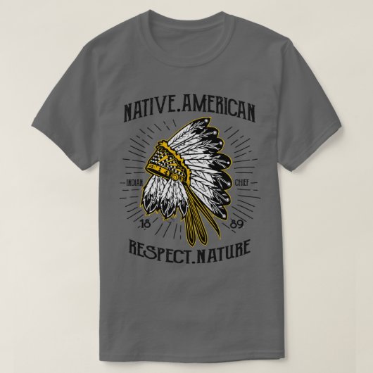 先住民アメリカン・リスペクト・自然 Tシャツ (デザイン正面)