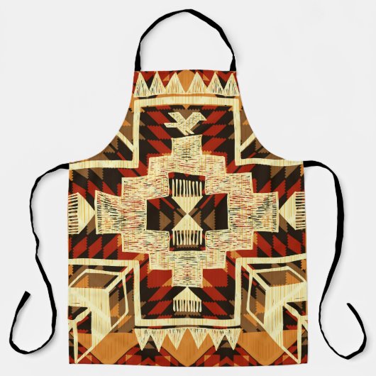 先住民アメリカン、ヴィンテージハンドドロー抽象芸術。 エプロン (正面)