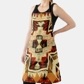 先住民アメリカン、ヴィンテージハンドドロー抽象芸術。 エプロン (インサイチュ)