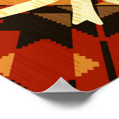 先住民アメリカン、ヴィンテージハンドドロー抽象芸術。 ポスター (角)