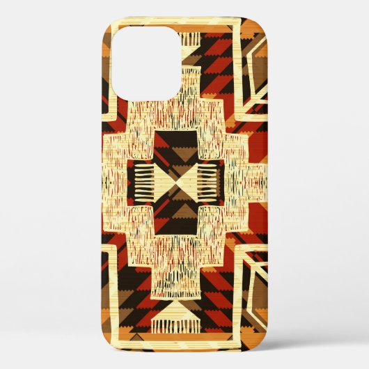 先住民アメリカン、ヴィンテージハンドドロー抽象芸術。 Case-Mate iPhoneケース (裏面)