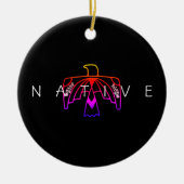 先住民アメリカンAnishinaabe蛍光イーグル セラミックオーナメント (正面)