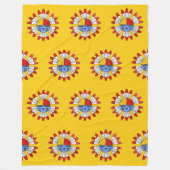 先住民アメリカンKACHINA - TAWAサンマスク1 フリースブランケット (正面)