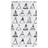 先住民アメリカンTipiテントカスタムズ背景色 スモールペーパーバッグ (裏面)