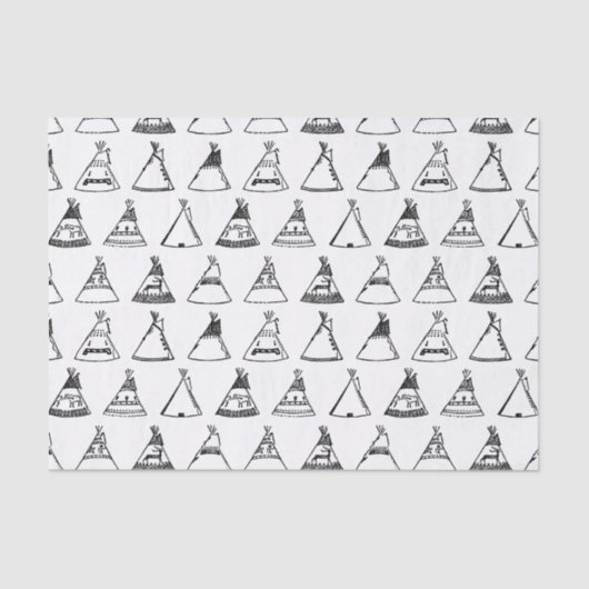 先住民アメリカンTipiテントカスタムズ背景色 薄葉紙 (正面)