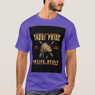 先住民アメリカンYAQIプライドと名誉図 Tシャツ