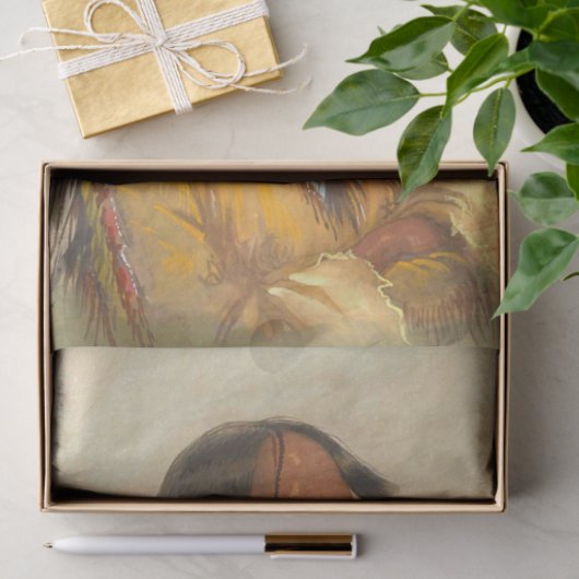 先住民アメリカヴィンテージ絵画の切り離し 薄葉紙 (ギフト)