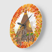 先住民アメリカ与えテピ感謝してい-  ラージ壁時計 (傾斜)