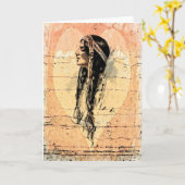 先住民アメリカ人のグリーティングカード カード (黄色い花)