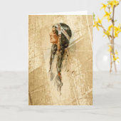 先住民アメリカ人のグリーティングカード カード (黄色い花)