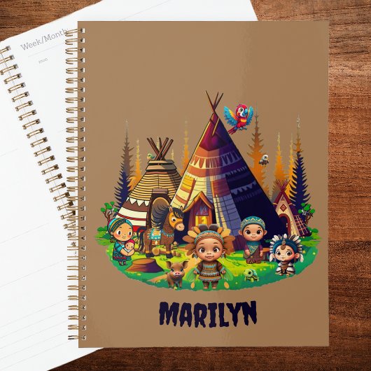 先住民アメリカ人の子供たち、ティピス&アニマル プランナー手帳