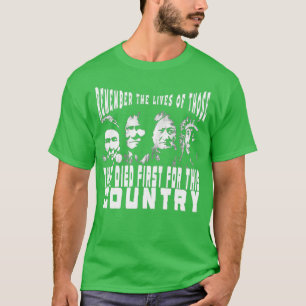 先住民アメリカ人はDの人生を思い出す Tシャツ