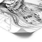 先住民アメリカ人女性アダルトカラーリング ポスター (角)