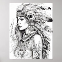 先住民アメリカ人女性アダルトカラーリング