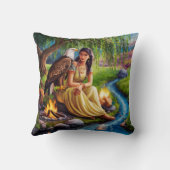 先住民アメリカ人女性イーグル・バイ・ストリーム クッション (裏面)