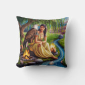 先住民アメリカ人女性イーグル・バイ・ストリーム クッション (正面)