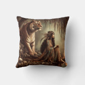 先住民アメリカ人女性タイガー・バイ・リバーで座る クッション (裏面)