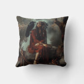 先住民アメリカ人女性レイヴン・バイカームリバー クッション (裏面)