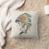 先住民アメリカ人女性 クッション (ブランケット)