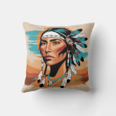 先住民アメリカ人女性 クッション (裏面)