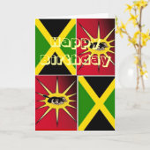 先住民アメリカ人-ジャマイカ人 カード (黄色い花)