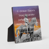 先住民アメリカ人"彼の母親の中で1マイル歩く" フォトプラーク (正面)