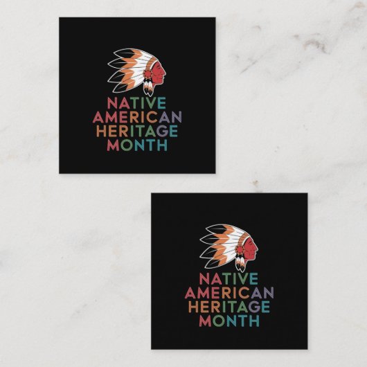 先住民アメリカ伝統月の顕彰文化 スクエア名刺 (正面/裏面)